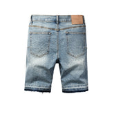 Purple Brand Crystal Diamond Denim Shorts #5098